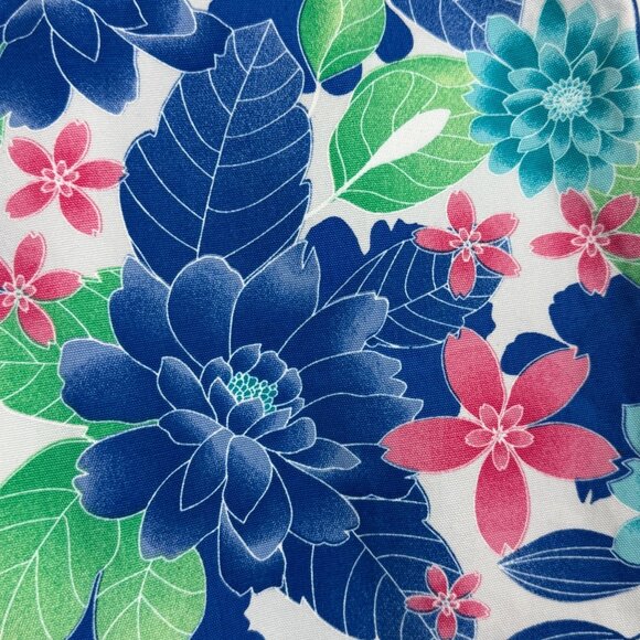 Bill Blass Women's Bold Floral Capri Pants Sz 16 Hi Rise Blue Pink Green Cotton - Picture 11 of 12